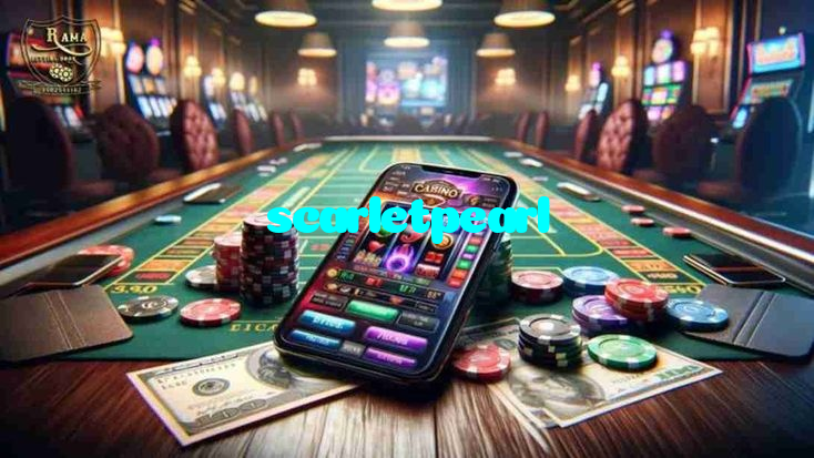 scarletpearl casino presented on mobile device in Pakistan with slots and live games